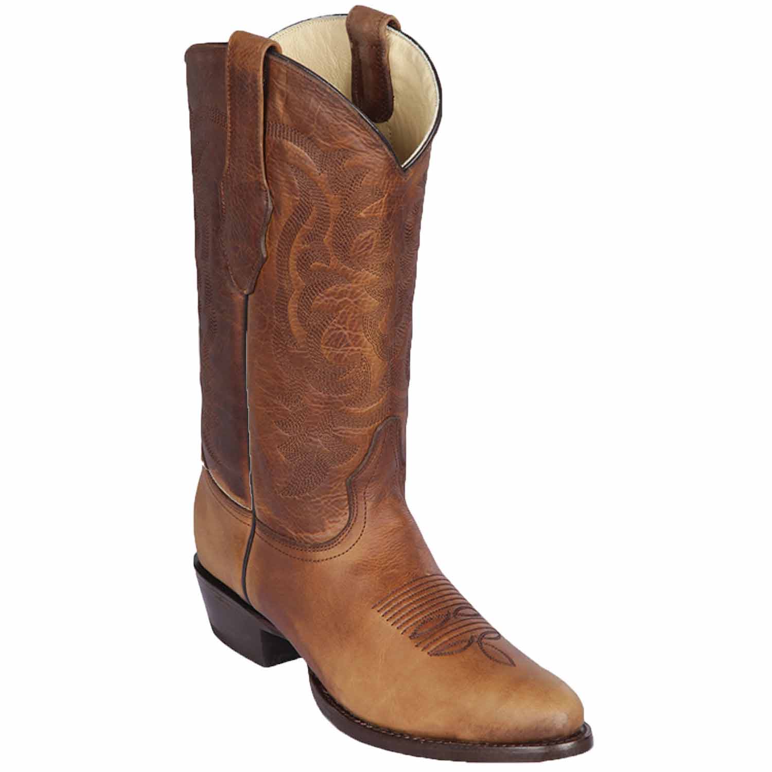 Western Rage Genuine Leather Round Toe Boots Honey Color - Los Altos Boots - Side View