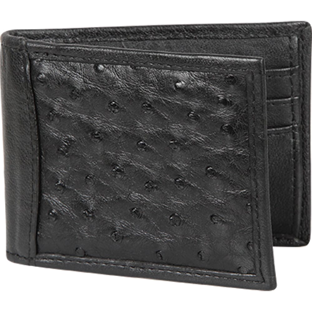 Genuine Ostrich Skin Wallet in Black Color - Los Altos Boots