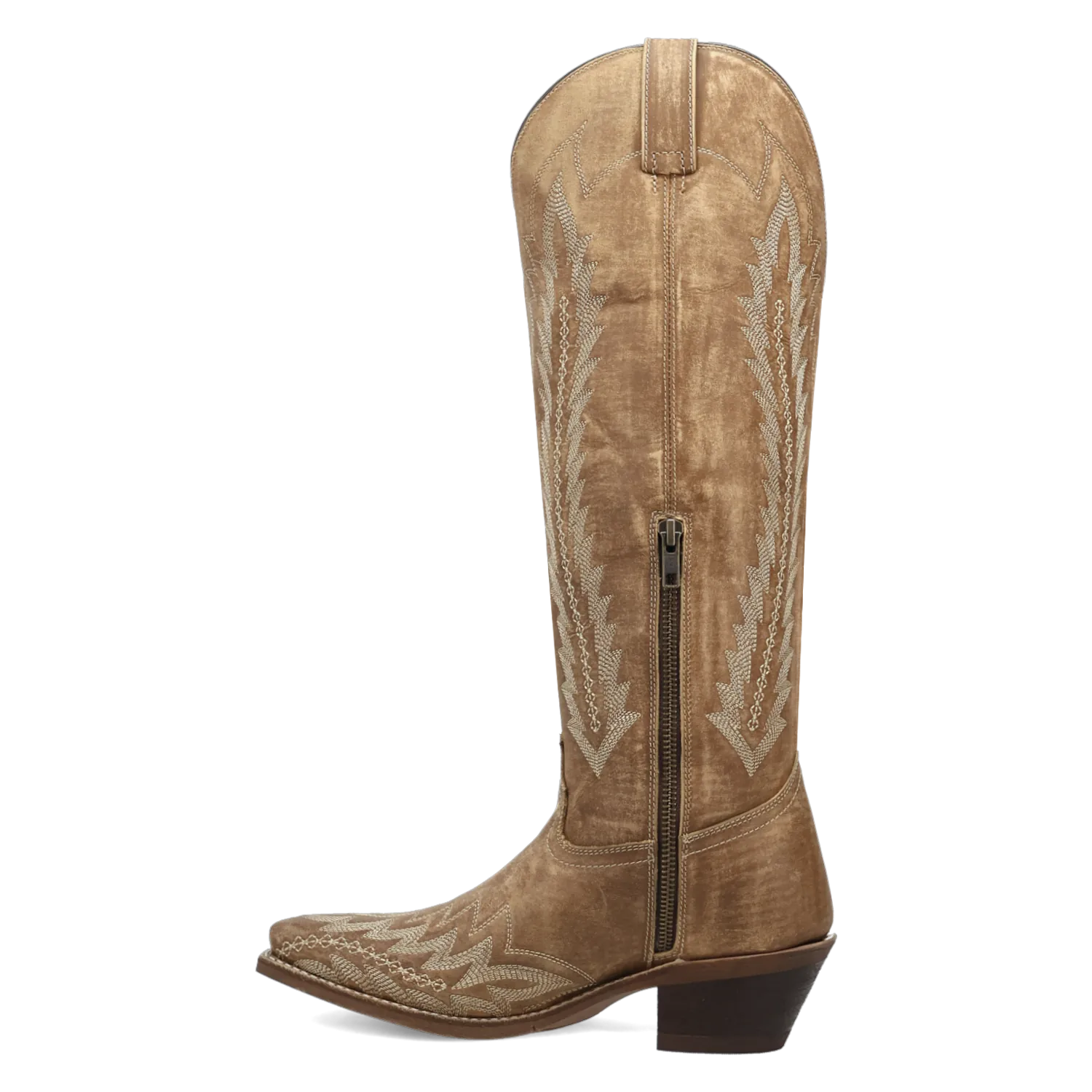 Women's Roxelle Wide Calf Leather Tall Boot Honey Color - Dan Post Boots - Left Side View
