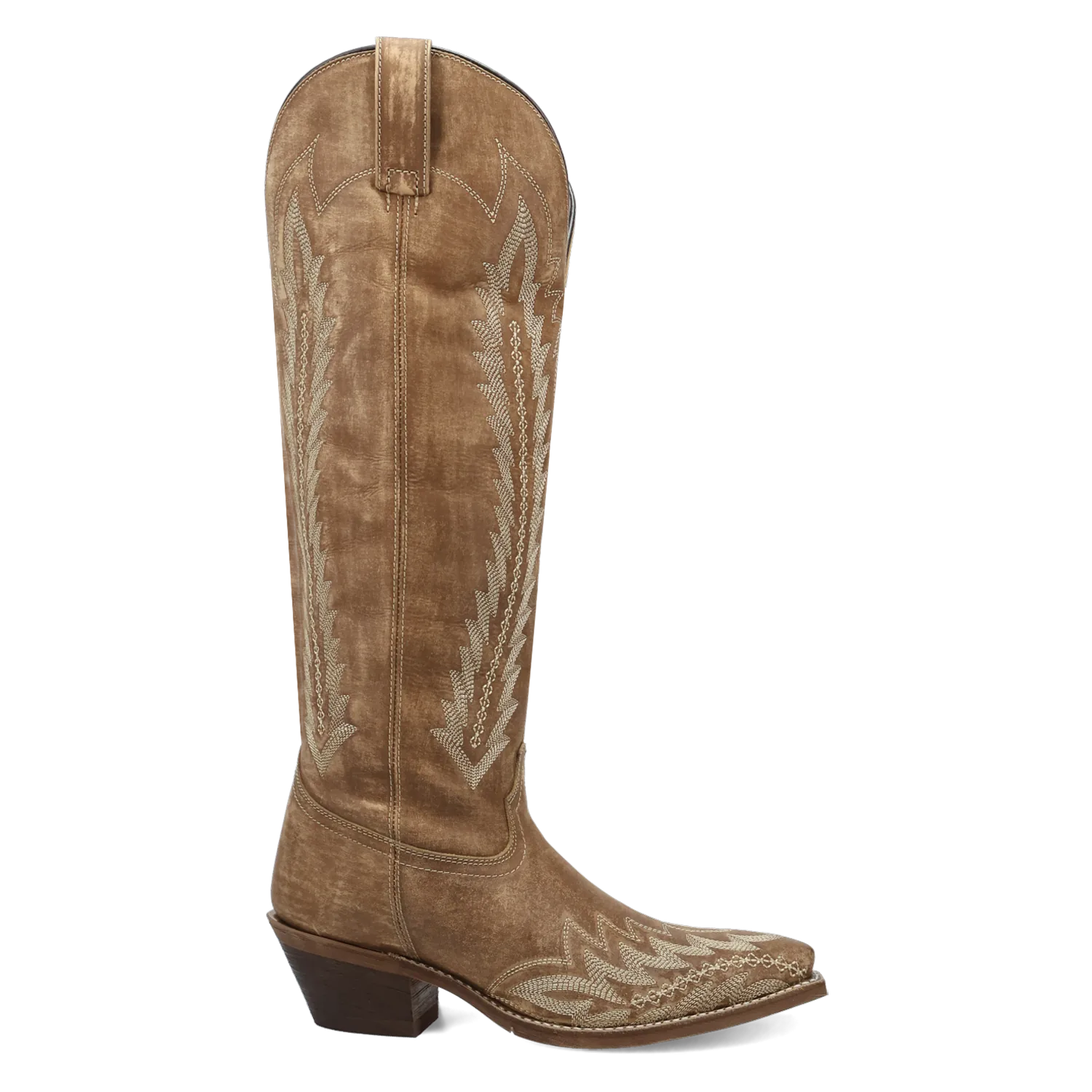 Women's Roxelle Wide Calf Leather Tall Boot Honey Color - Dan Post Boots - Right Side View