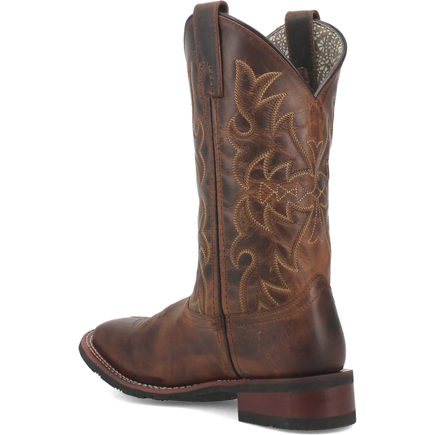 Women's Anita Leather Wide Square Toe Boots Tan Color - Dan Post Boots - Back Left View