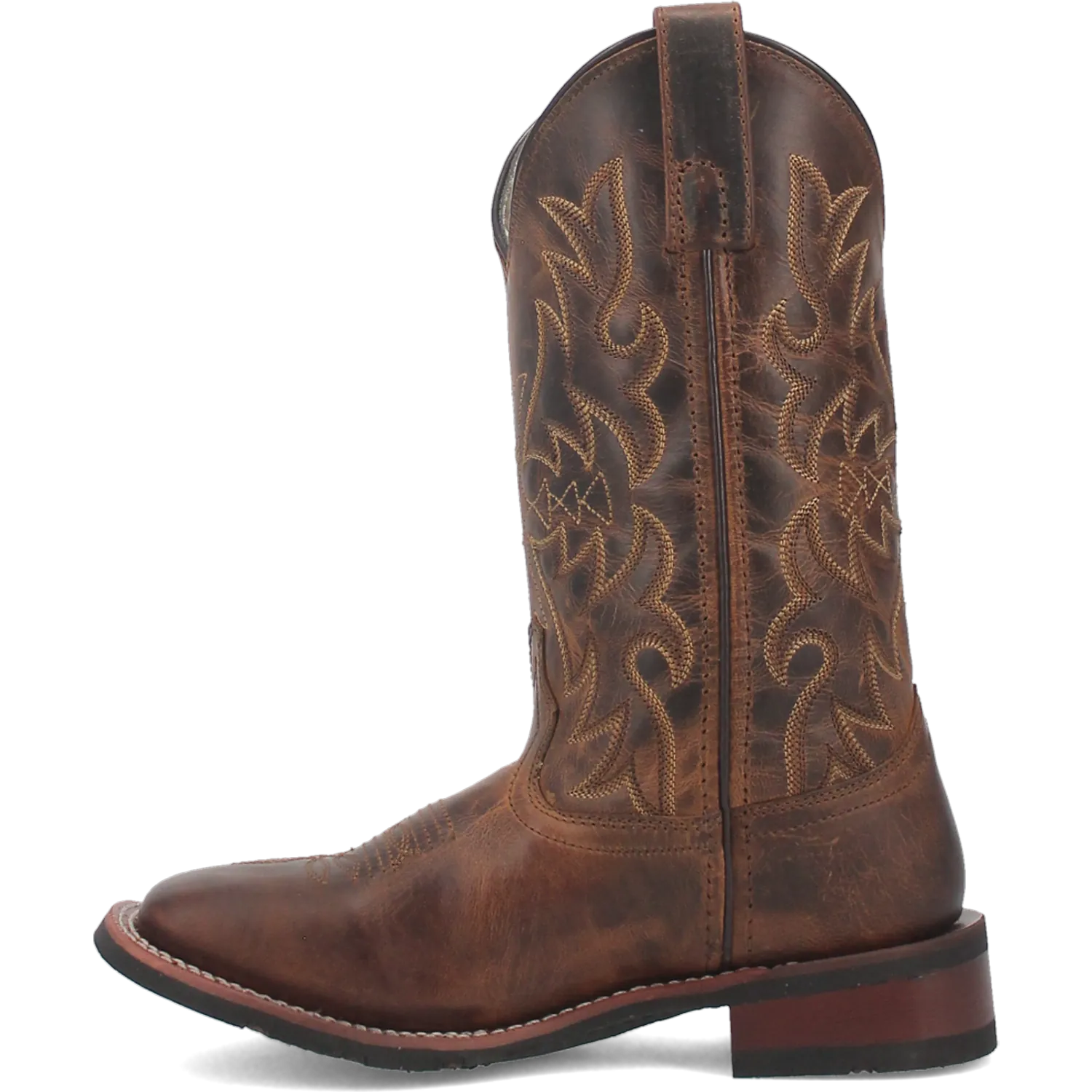 Women's Anita Leather Wide Square Toe Boots Tan Color - Dan Post Boots - Left Side View