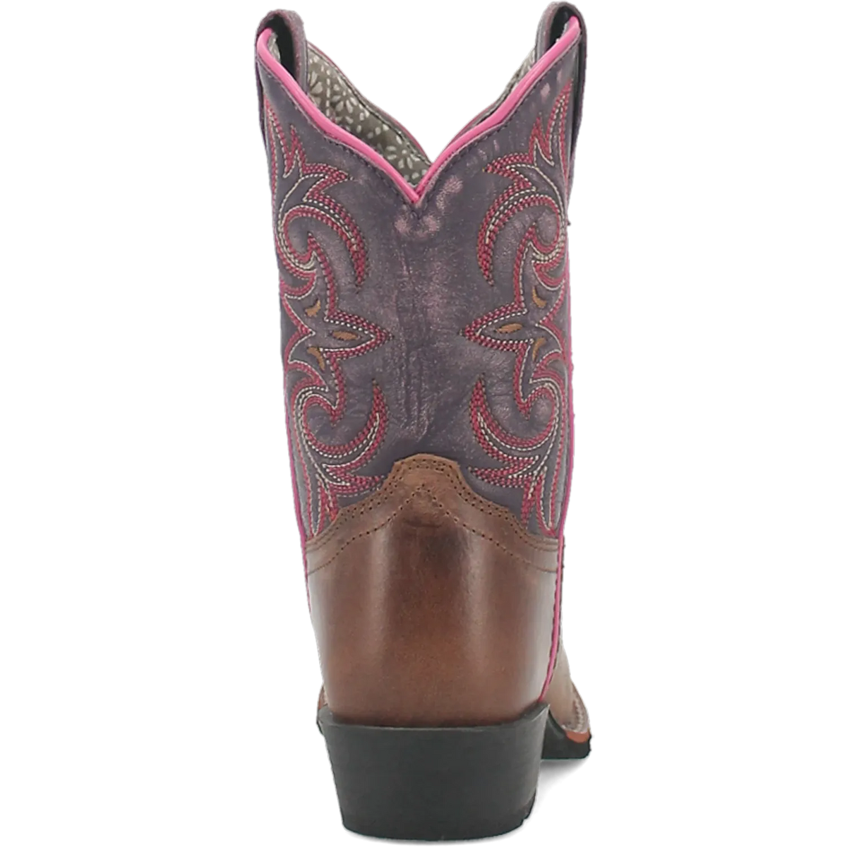Dan Post Kid´s Majesty Leather Wide Square Toe Boots - Sand/Purple - Back View