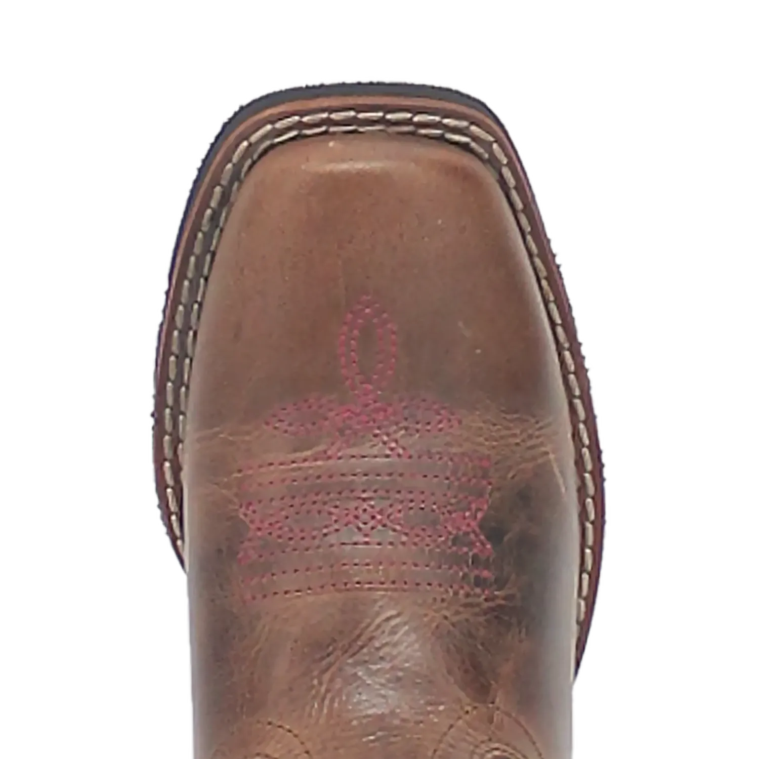 Dan Post Kid´s Majesty Leather Wide Square Toe Boots - Sand/Purple - Toe View