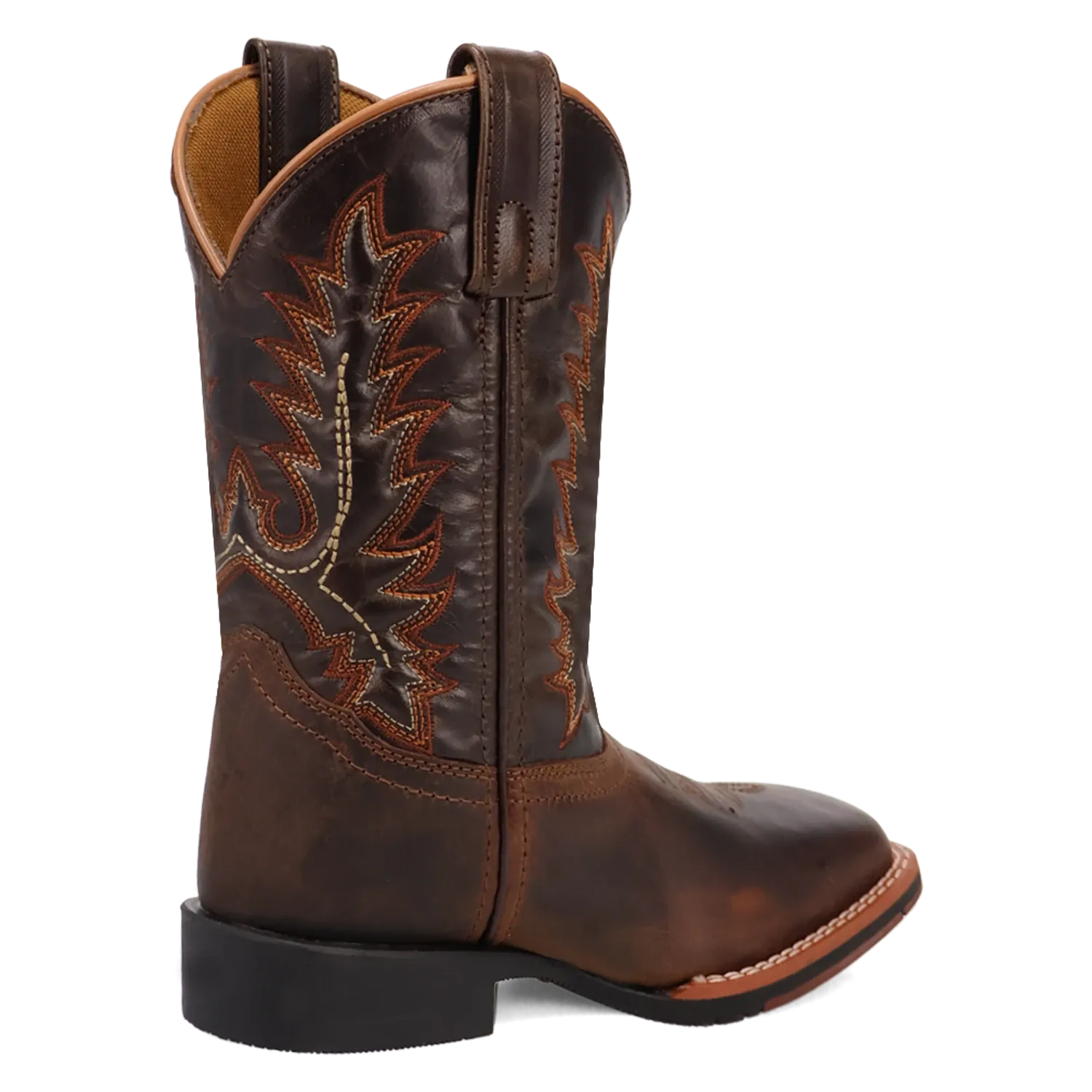 Dan Post Kid´s Dexter Leather Wide Square Toe Boots - Rust - Back Right View