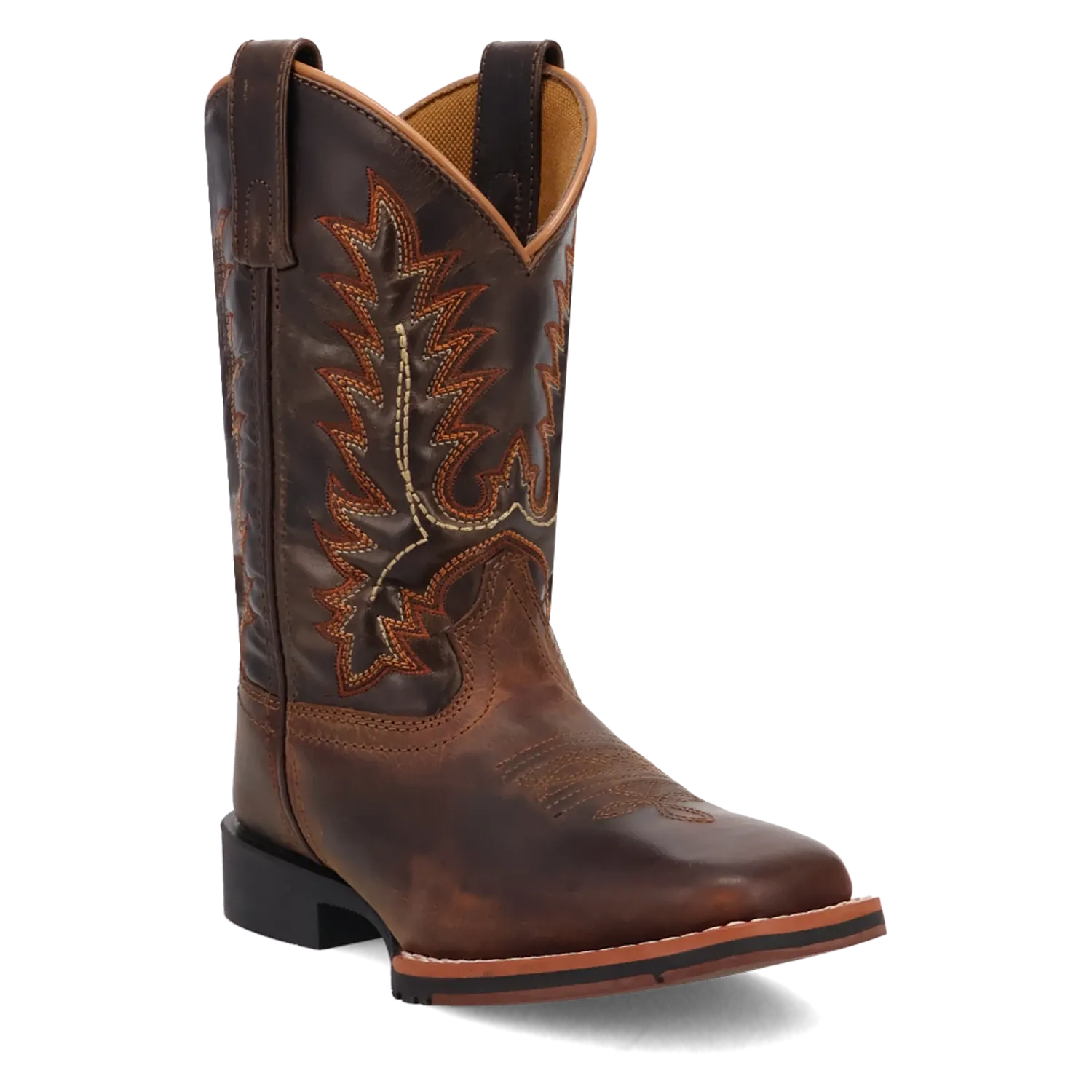 Dan Post Kid´s Dexter Leather Wide Square Toe Boots - Rust - Side Right View