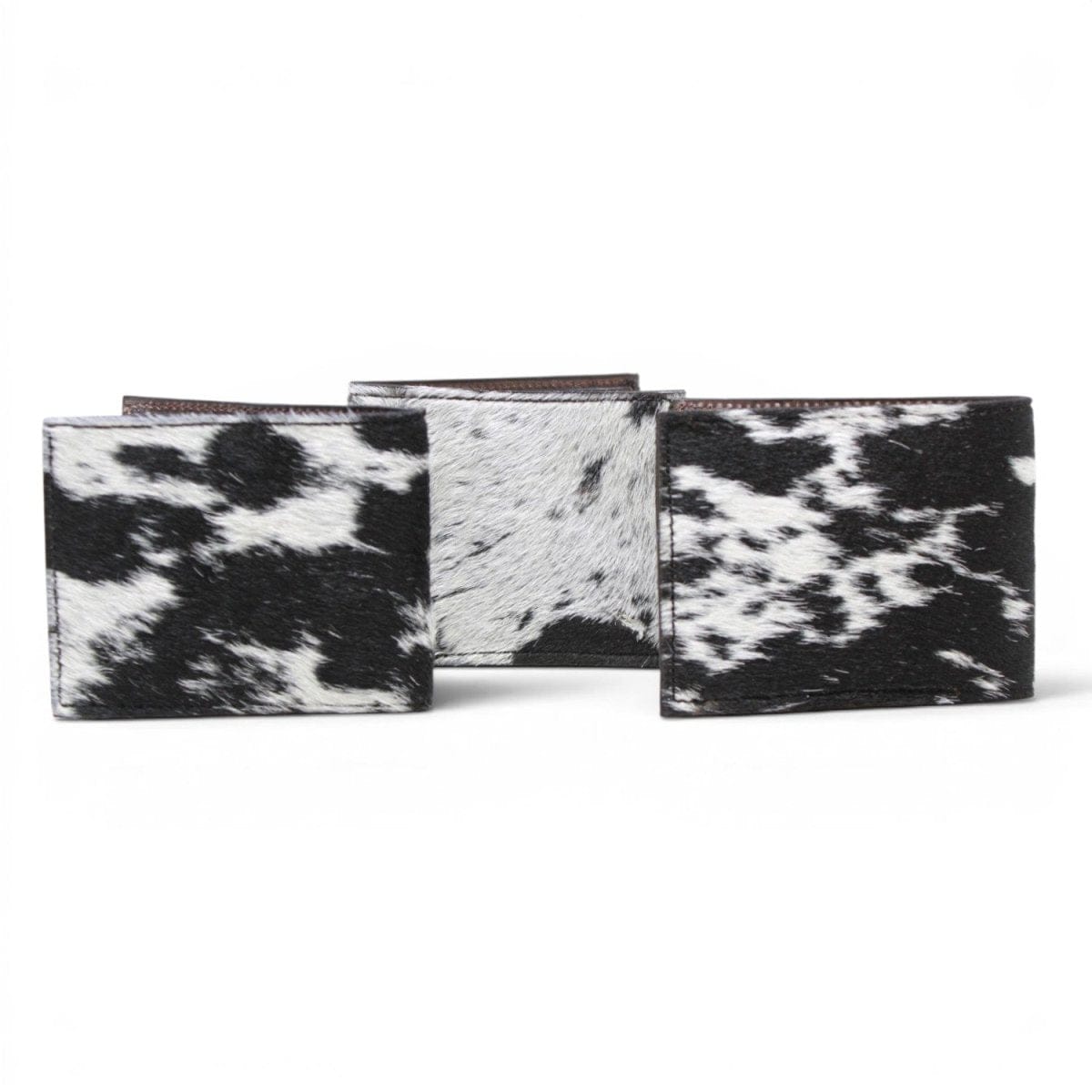 A&A Genuine Cowhide Hair-on Leather Western Wallet - Black and White 
