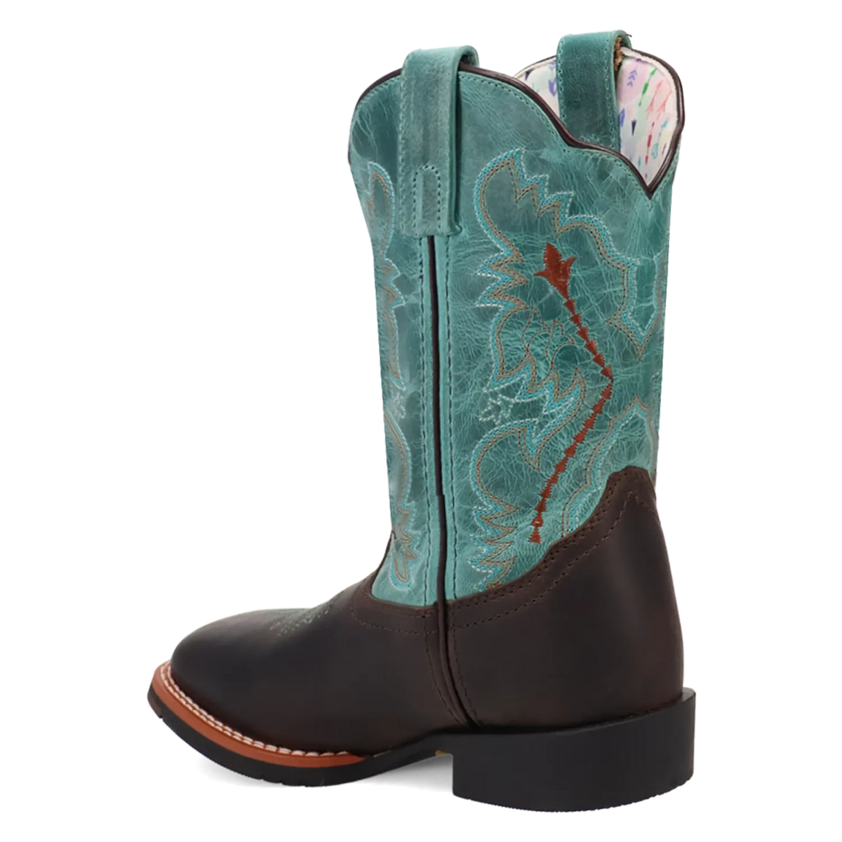 Dan Post Boots Boots Dan Post Youth´s Salina Leather Wide Square Toe Boots - Chocolate/Turquoise