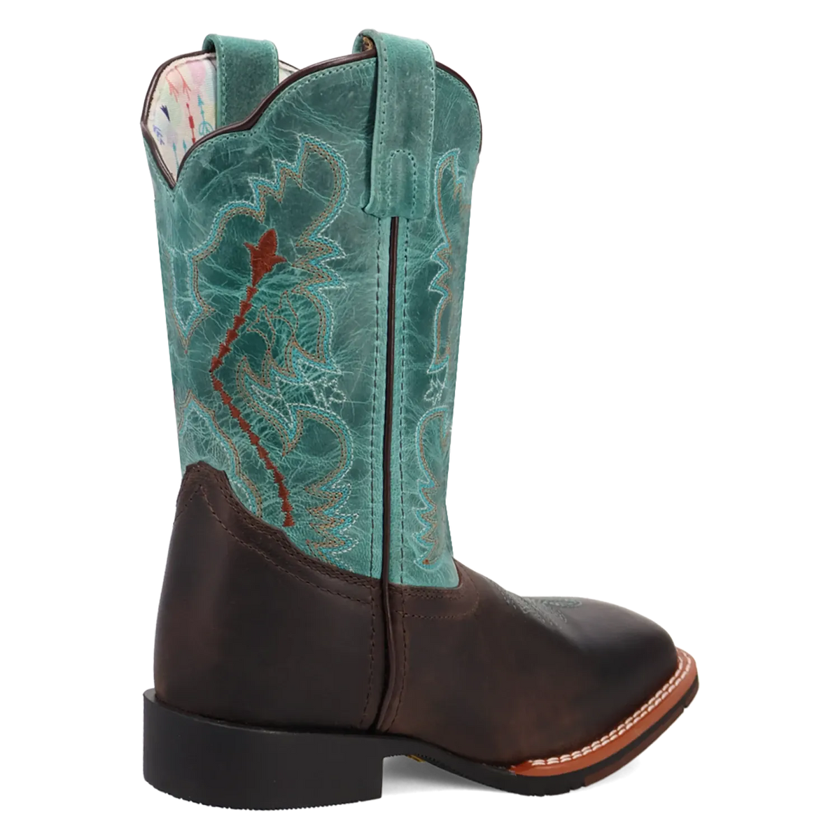Dan Post Boots Boots Dan Post Youth´s Salina Leather Wide Square Toe Boots - Chocolate/Turquoise