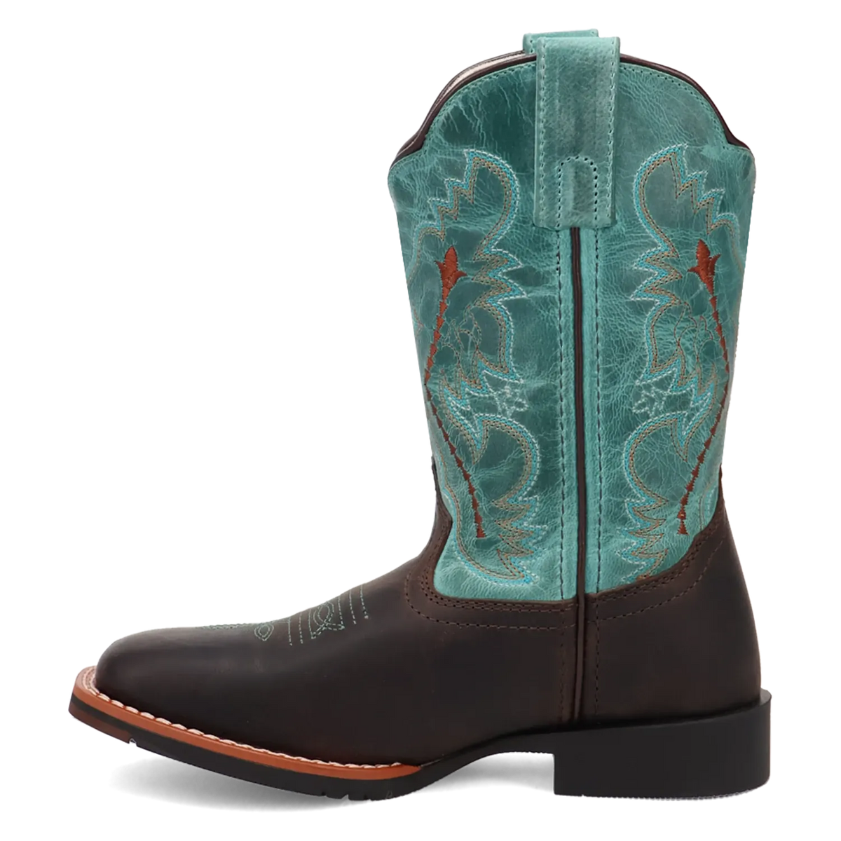 Dan Post Boots Boots Dan Post Youth´s Salina Leather Wide Square Toe Boots - Chocolate/Turquoise