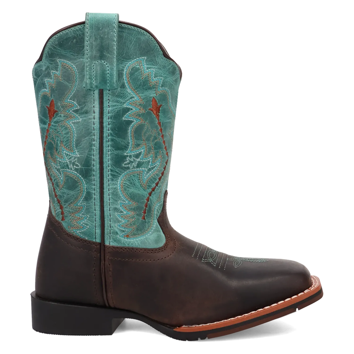 Dan Post Boots Boots Dan Post Youth´s Salina Leather Wide Square Toe Boots - Chocolate/Turquoise