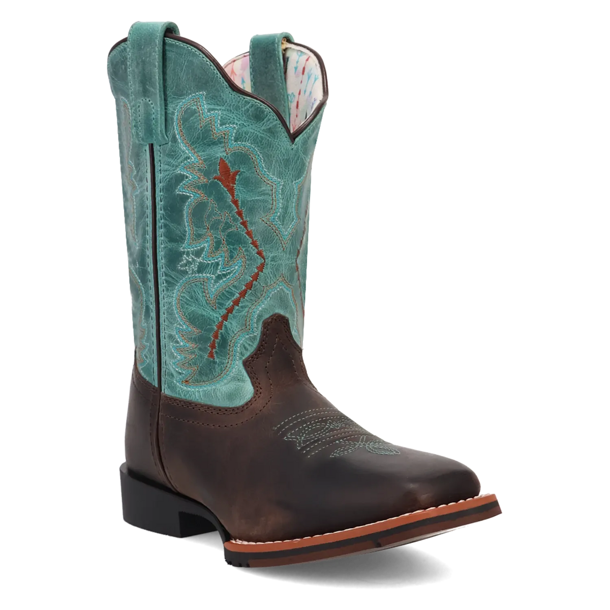 Dan Post Boots Boots Dan Post Youth´s Salina Leather Wide Square Toe Boots - Chocolate/Turquoise
