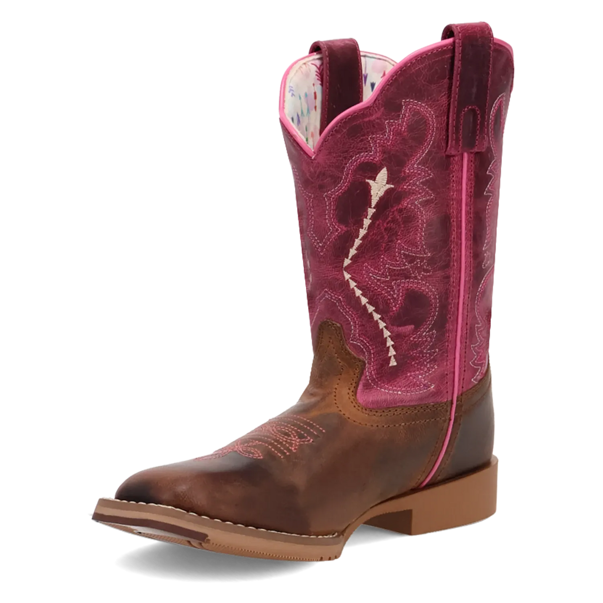 Dan Post Boots Boots Dan Post Youth´s Salina Leather Wide Square Toe Boots - Tan/Pink