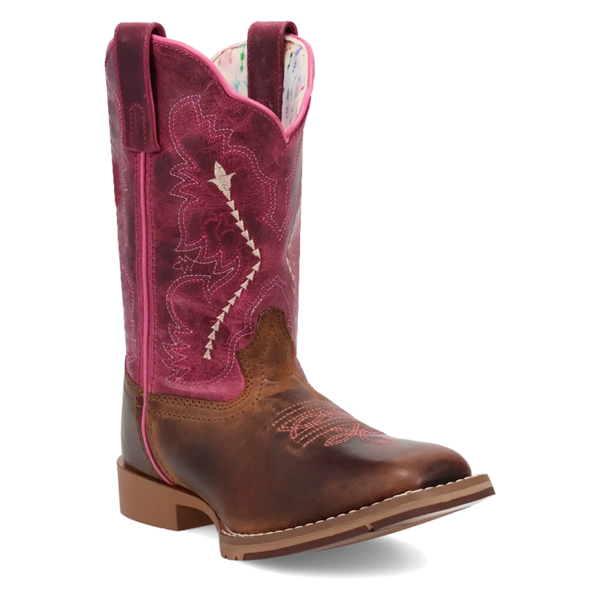 Dan Post Boots Boots Dan Post Youth´s Salina Leather Wide Square Toe Boots - Tan/Pink