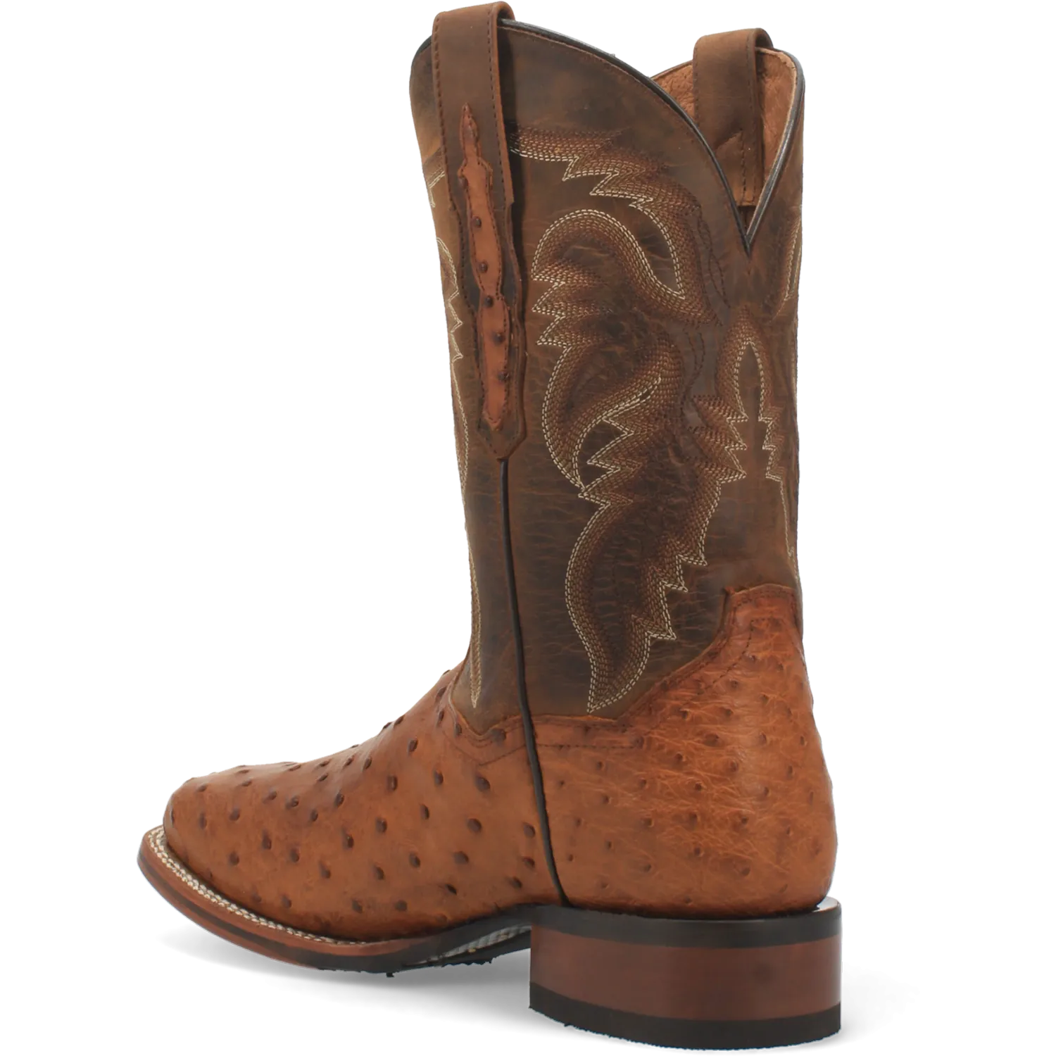 Dan Post Boots Boots Men's Alamosa Full Quill Ostrich Wide Square Toe Boots Bay Apache Color - Dan Post Boots