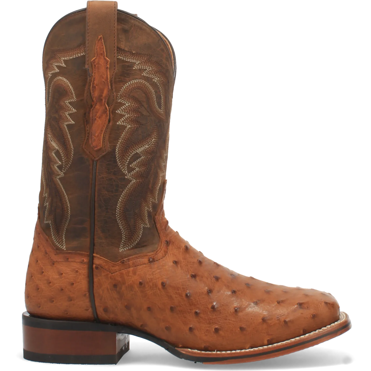 Dan Post Boots Boots Men's Alamosa Full Quill Ostrich Wide Square Toe Boots Bay Apache Color - Dan Post Boots