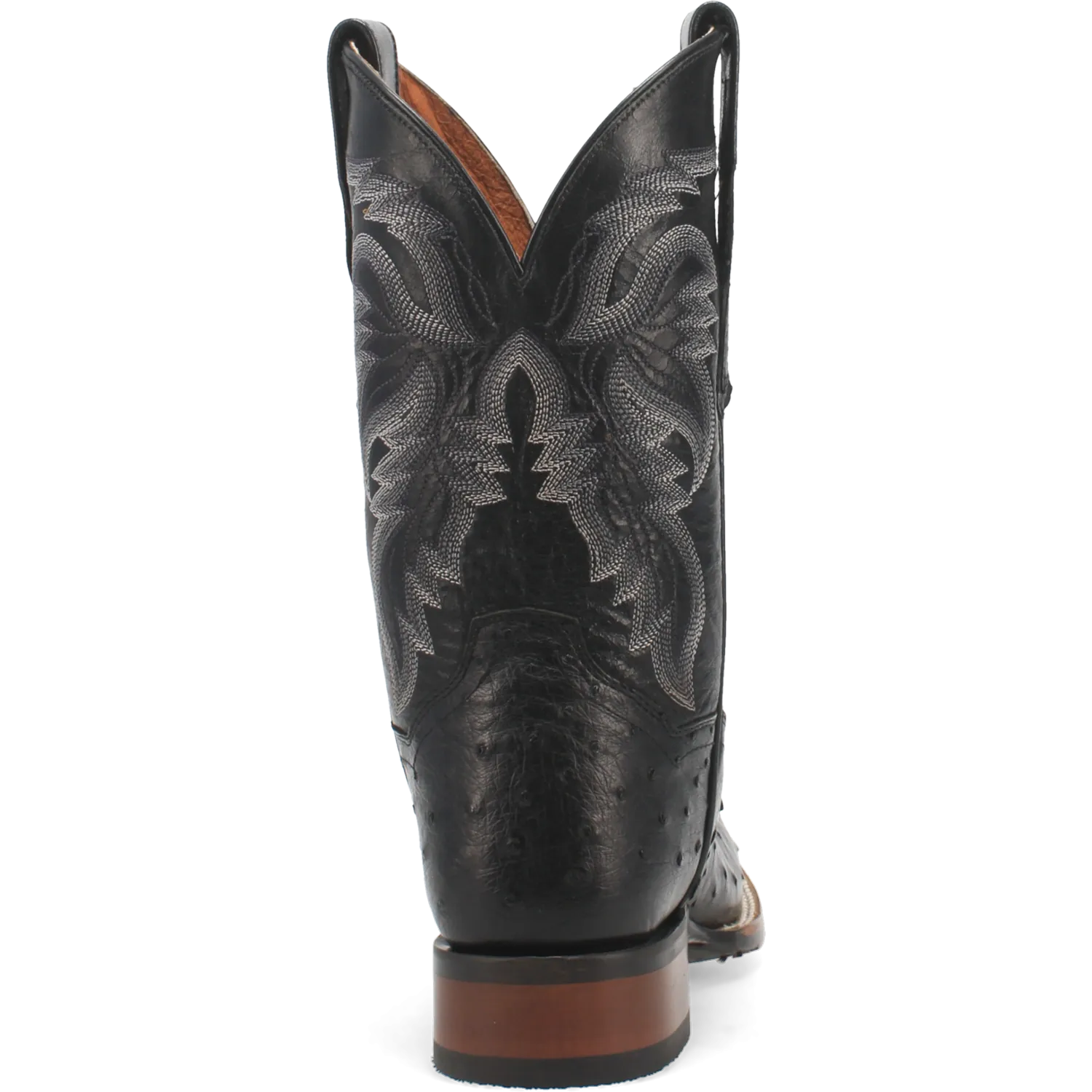 Dan Post Boots Boots Men's Alamosa Full Quill Ostrich Wide Square Toe Boots Black Color - Dan Post Boots