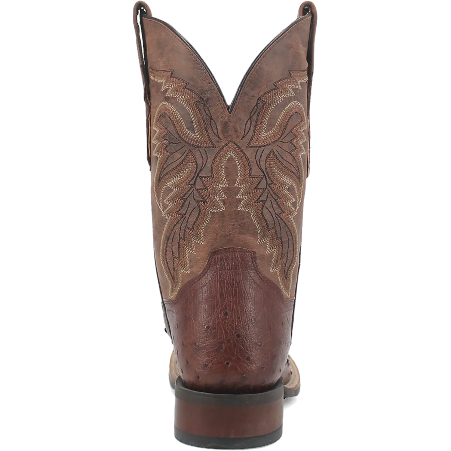 Dan Post Boots Boots Men's Alamosa Full Quill Ostrich Wide Square Toe Boots Chocolate Color - Dan Post Boots