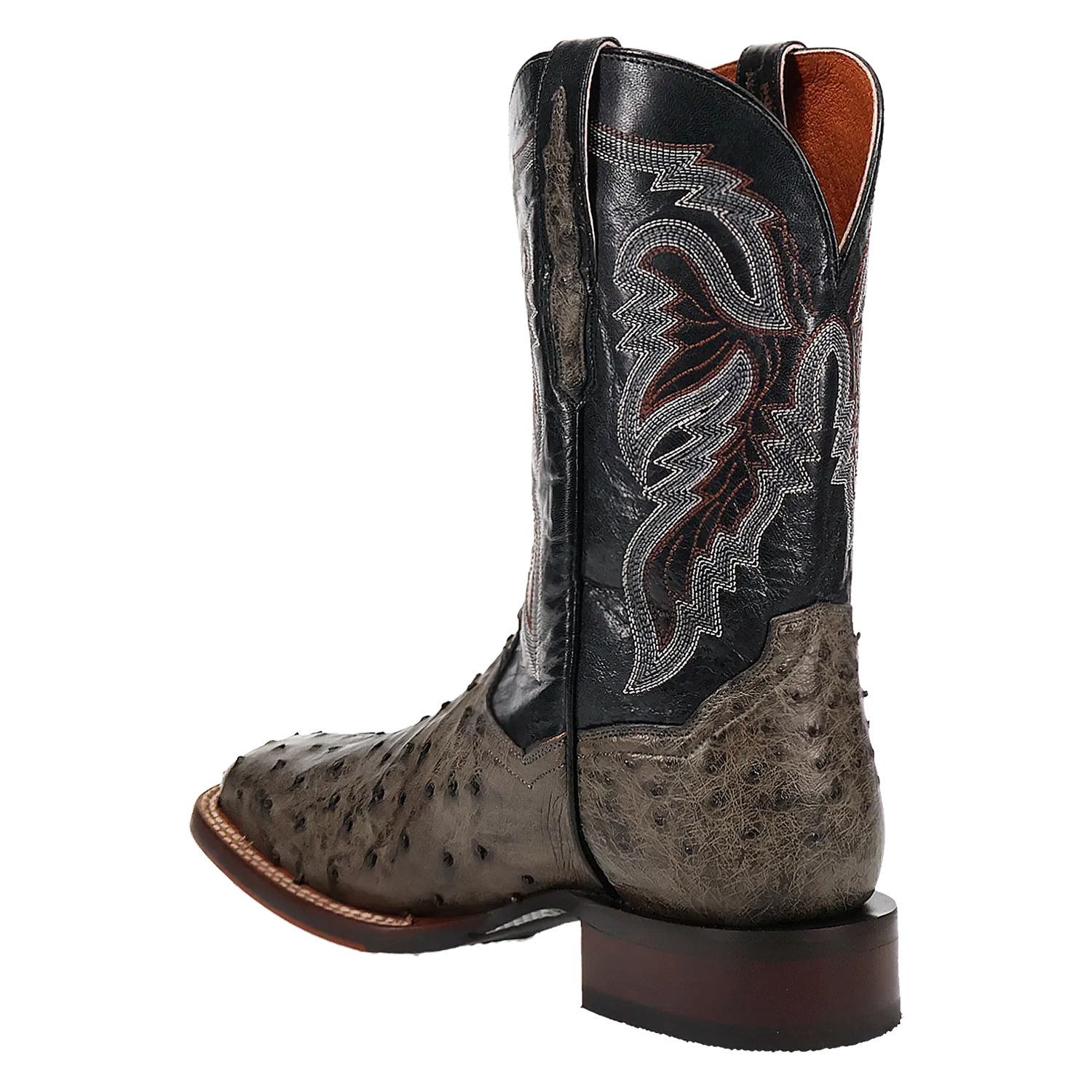 Dan Post Boots Boots Men's Alamosa Full Quill Ostrich Wide Square Toe Boots Grey Color - Dan Post Boots