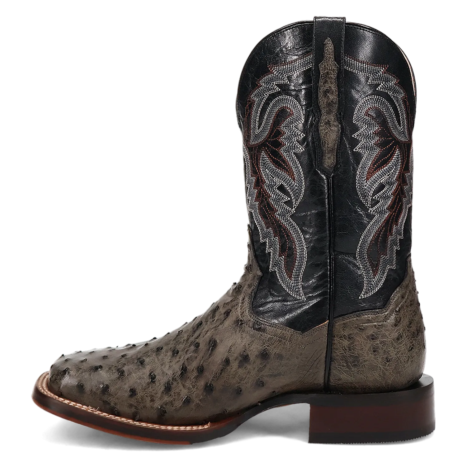 Dan Post Boots Boots Men's Alamosa Full Quill Ostrich Wide Square Toe Boots Grey Color - Dan Post Boots