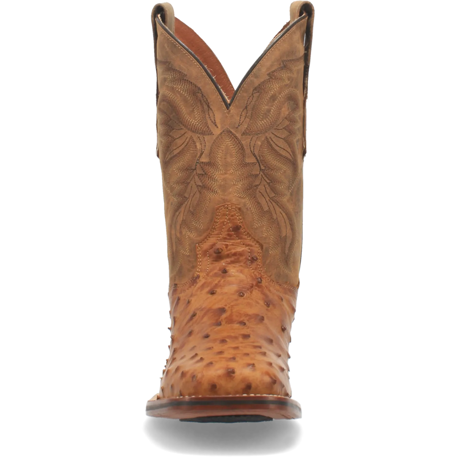 Dan Post Boots Boots Men's Alamosa Full Quill Ostrich Wide Square Toe Boots Saddle Tan Color - Dan Post Boots