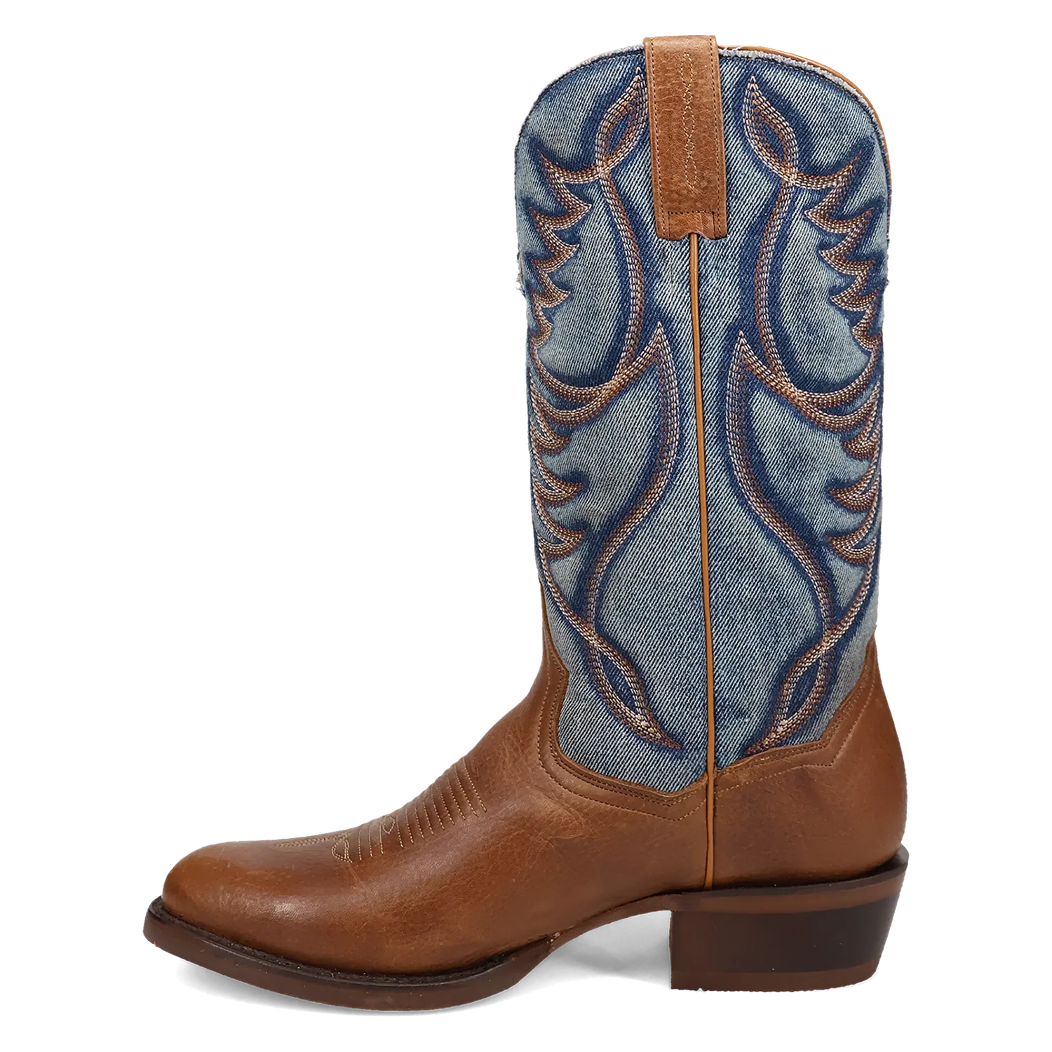 Dan Post Boots Boots Men's Bullock Leather Medium Round Toe Boots Tan/Denim Color - Dan Post Boots