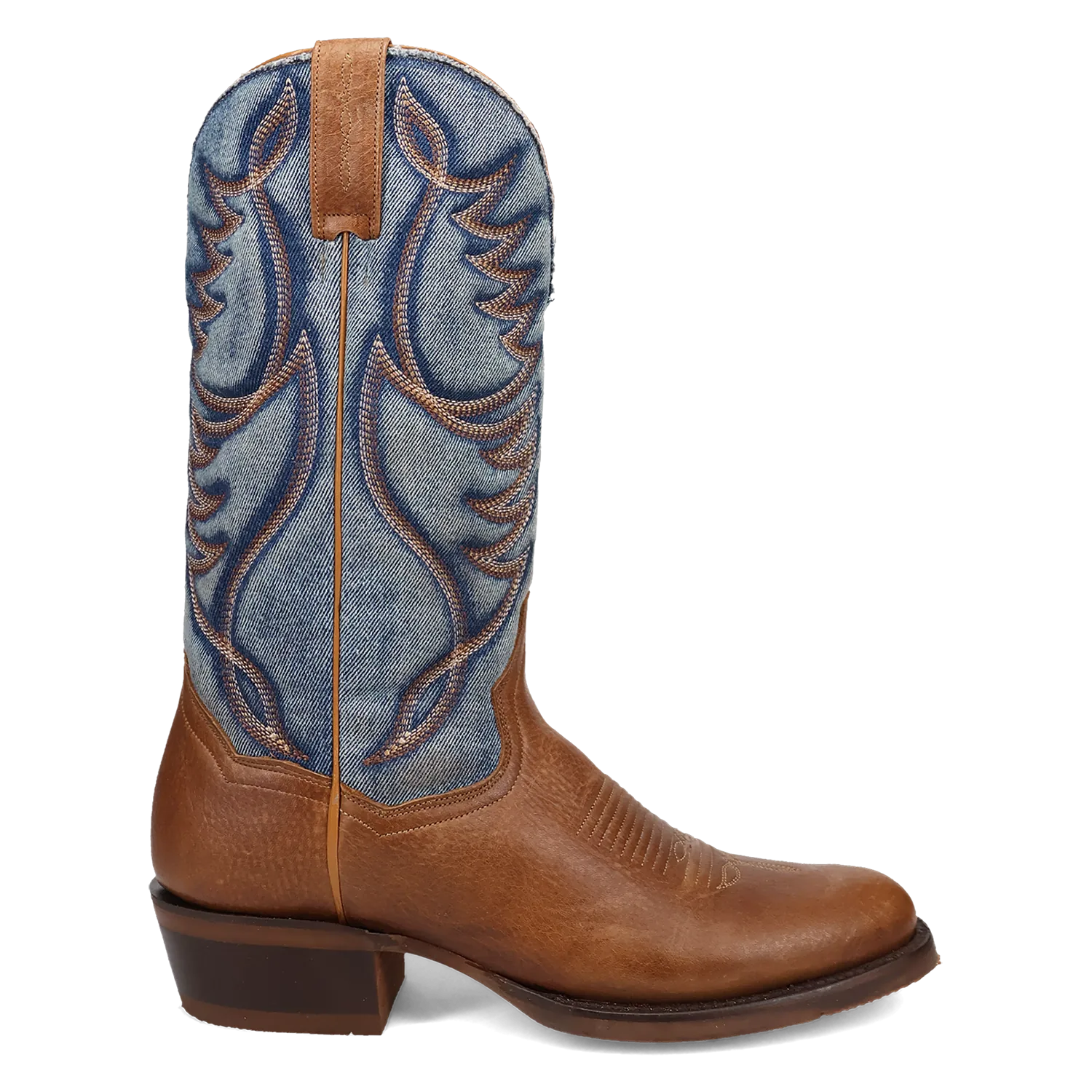 Dan Post Boots Boots Men's Bullock Leather Medium Round Toe Boots Tan/Denim Color - Dan Post Boots
