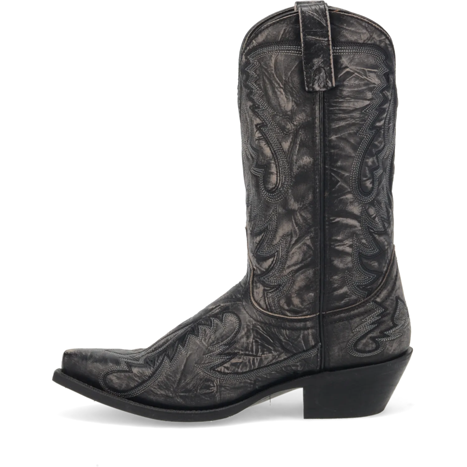 Dan Post Boots Boots Men's Garret Leather Snip Toe Boots Black Distress Color - Laredo Boots
