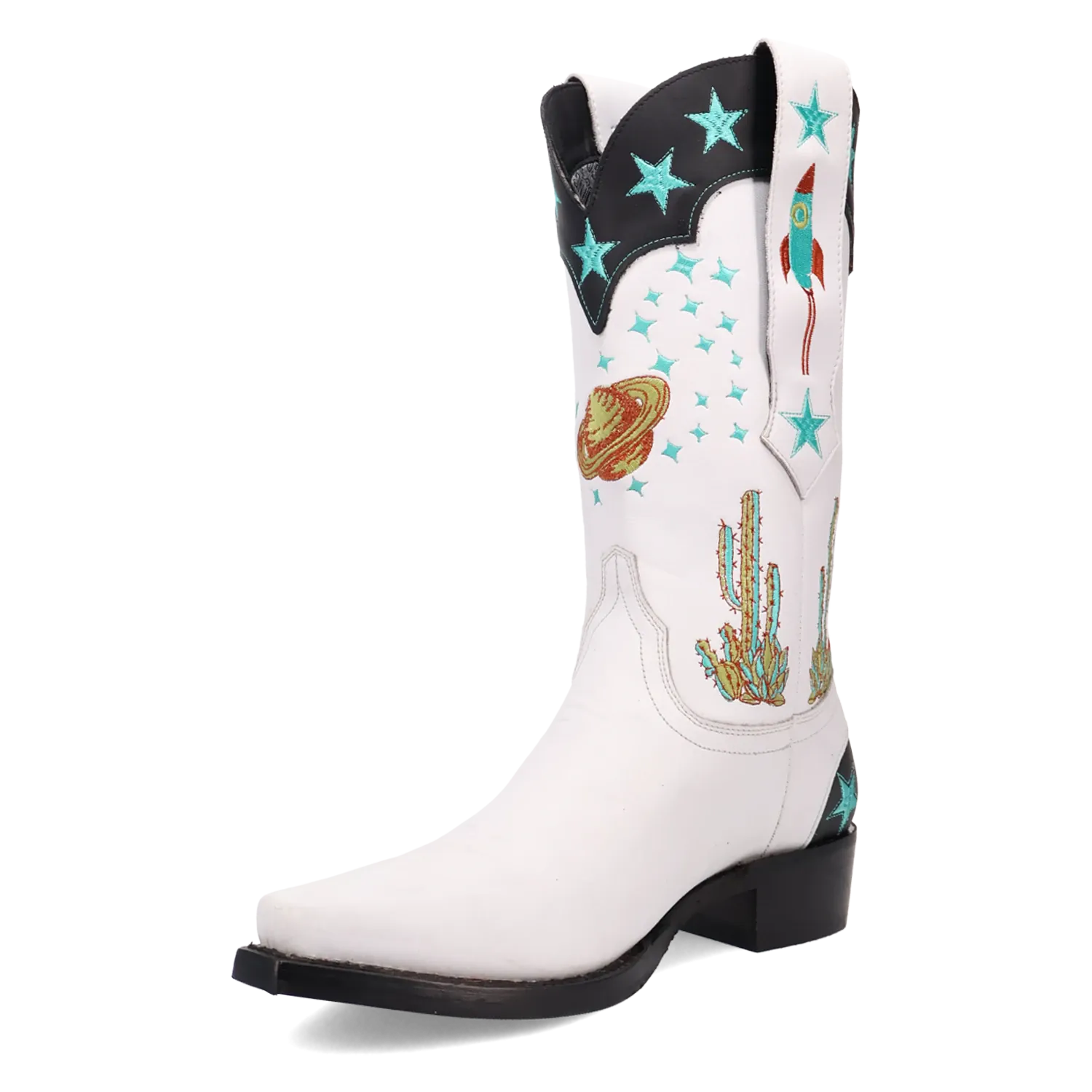 Dan Post Boots Boots Men's Space Cowboy Leather Snip Toe Boots White Color - Dingo