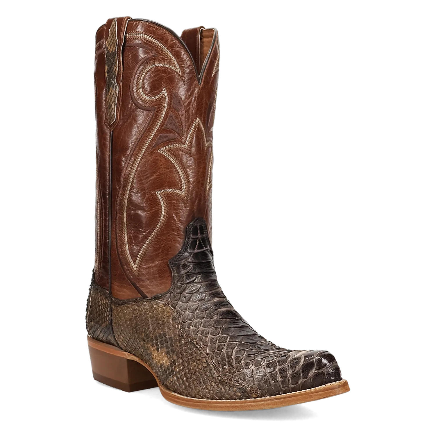 Dan Post Boots Boots Men's Stryke Back Cut Genuine Python J Toe Boots Bay Apache Color - Dan Post Boots