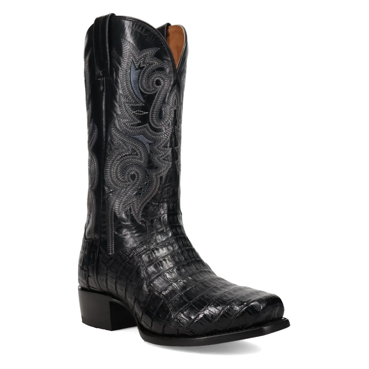 Dan Post Boots Boots Men's Zandor Caiman Belly Snip Toe Boots Black Color - Dan Post Boots