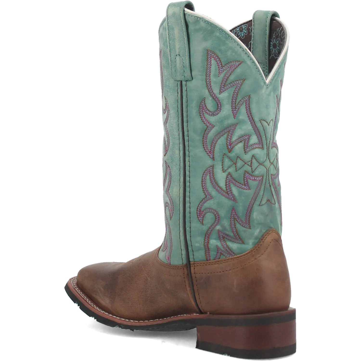 Dan Post Boots Boots Women's Anita Leather Wide Square Toe Boots Brown/Teal Color - Laredo Boots