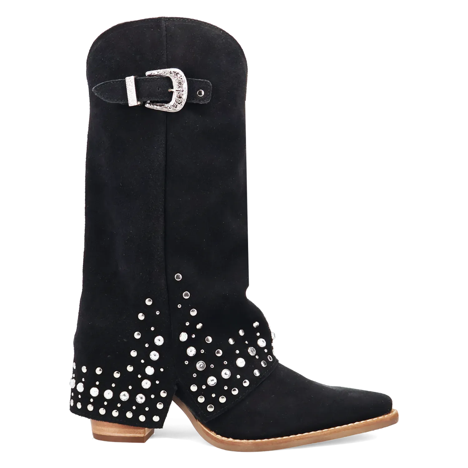 Dan Post Boots Boots Women's Howdy Honey Suede Leather Snip Toe Boots Black Color - Dingo