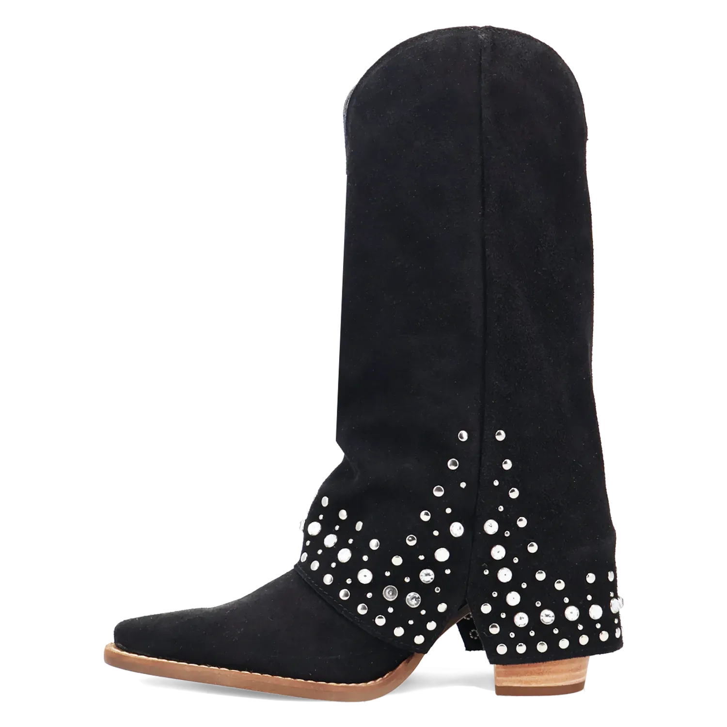 Dan Post Boots Boots Women's Howdy Honey Suede Leather Snip Toe Boots Black Color - Dingo