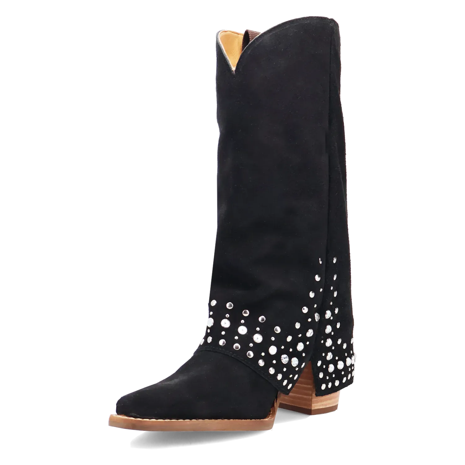 Dan Post Boots Boots Women's Howdy Honey Suede Leather Snip Toe Boots Black Color - Dingo