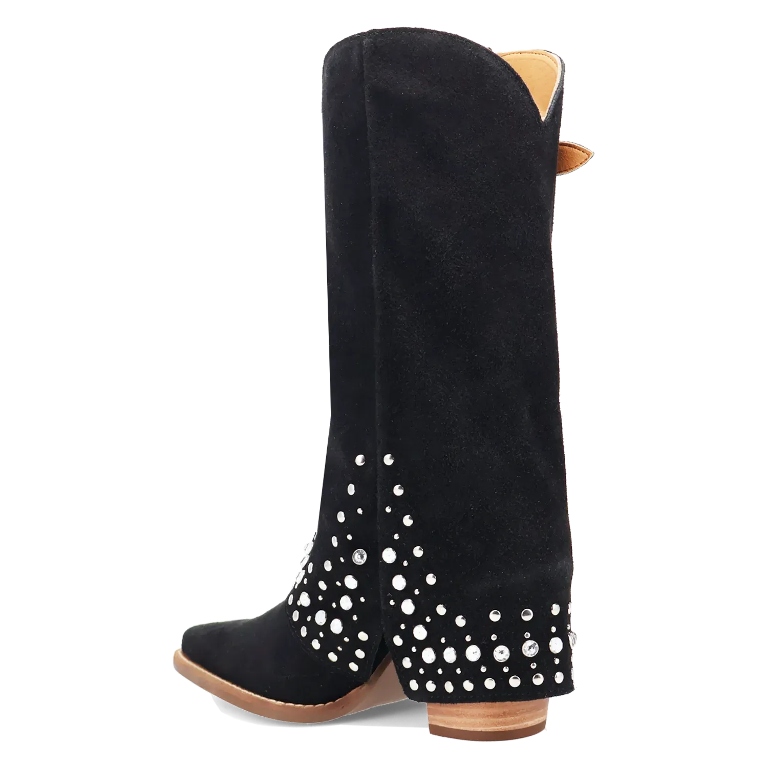 Dan Post Boots Boots Women's Howdy Honey Suede Leather Snip Toe Boots Black Color - Dingo