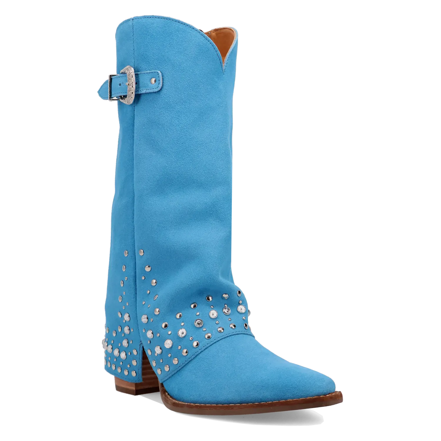 Dan Post Boots Boots Women's Howdy Honey Suede Leather Snip Toe Boots Blue Color - Dingo