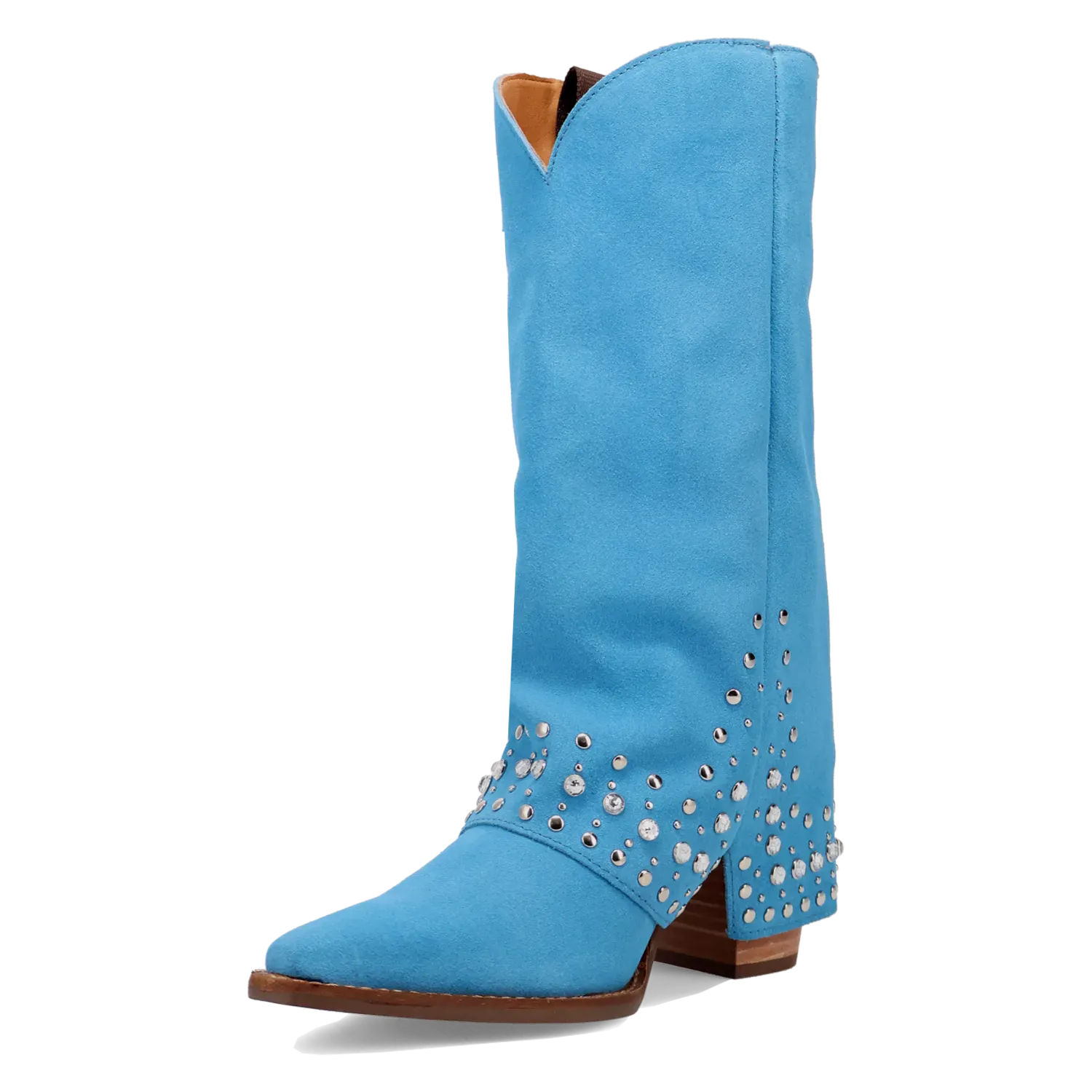 Dan Post Boots Boots Women's Howdy Honey Suede Leather Snip Toe Boots Blue Color - Dingo