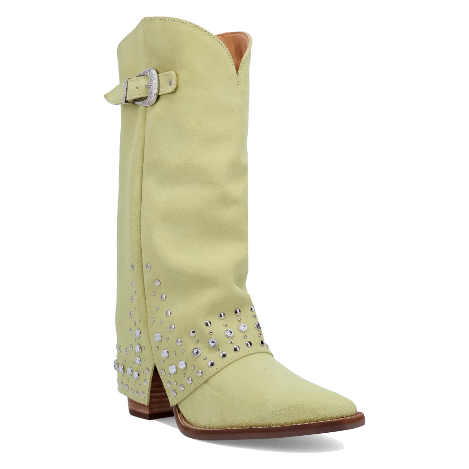 Dan Post Boots Boots Women's Howdy Honey Suede Leather Snip Toe Boots Lime Color - Dingo