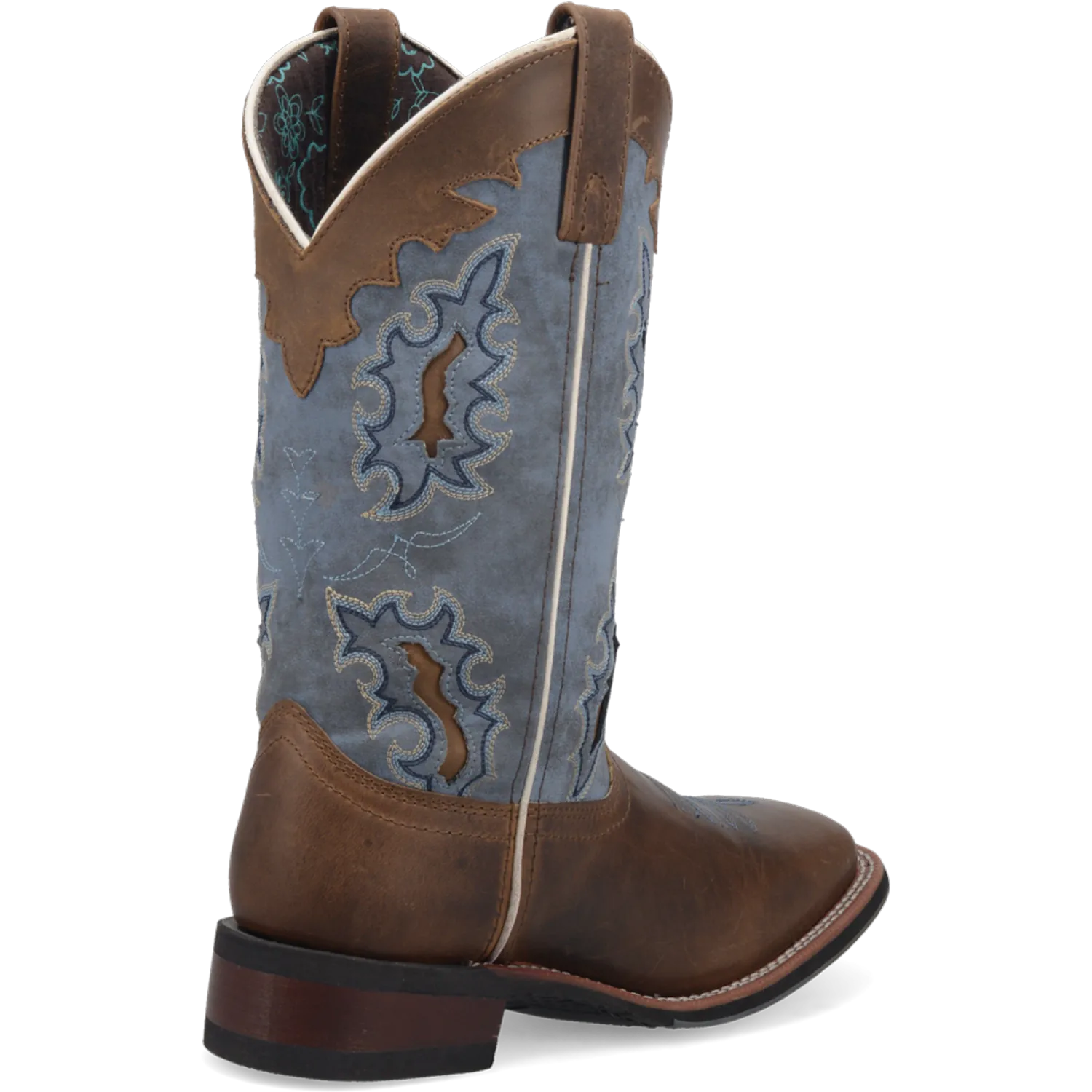 Dan Post Boots Boots Women's Isla Leather Wide Square Toe Boots Tan/Blue Denim Color - Laredo Boots