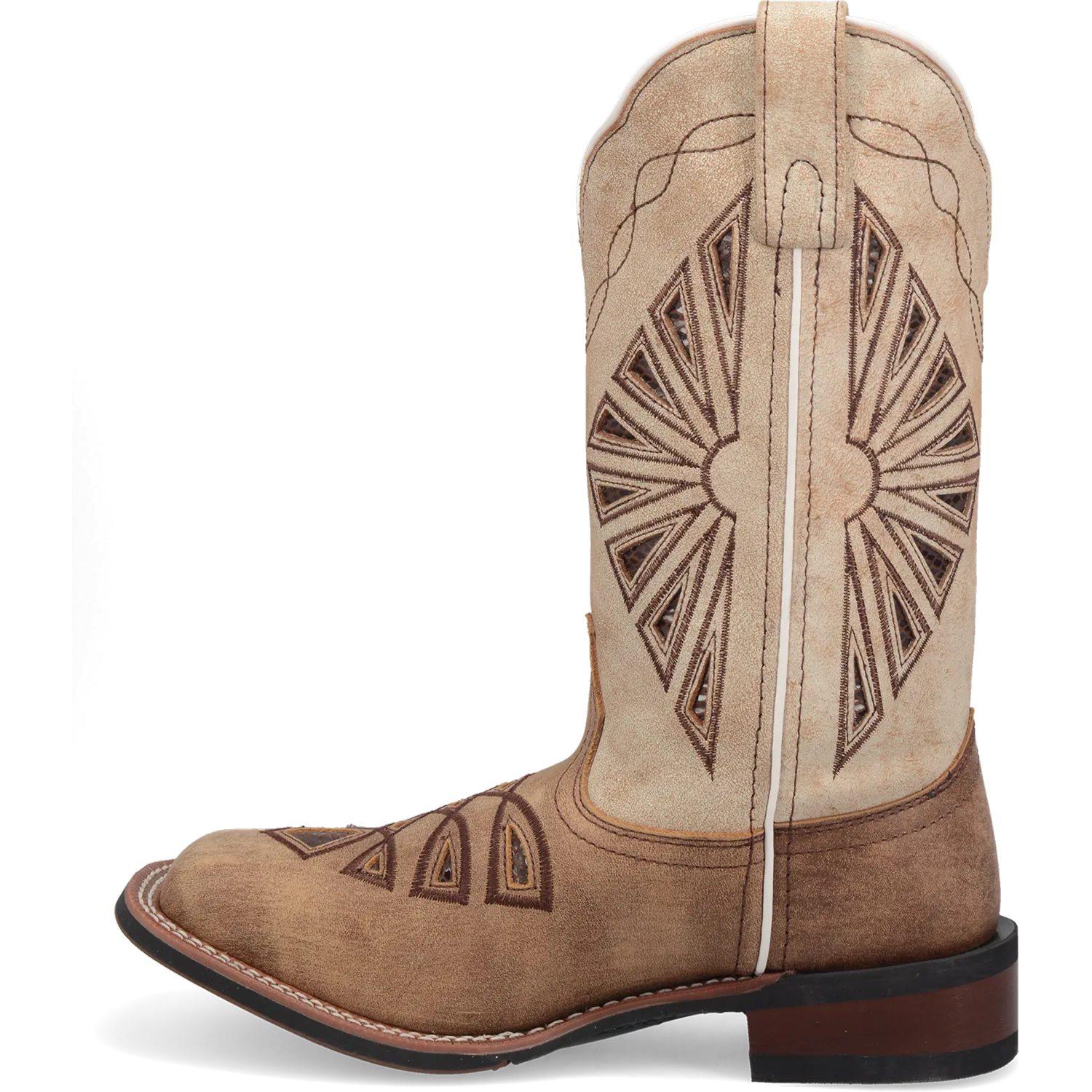 Dan Post Boots Boots Women's Kite Days Leather Wide Square Toe Boots Brown/Bone Color - Laredo Boots
