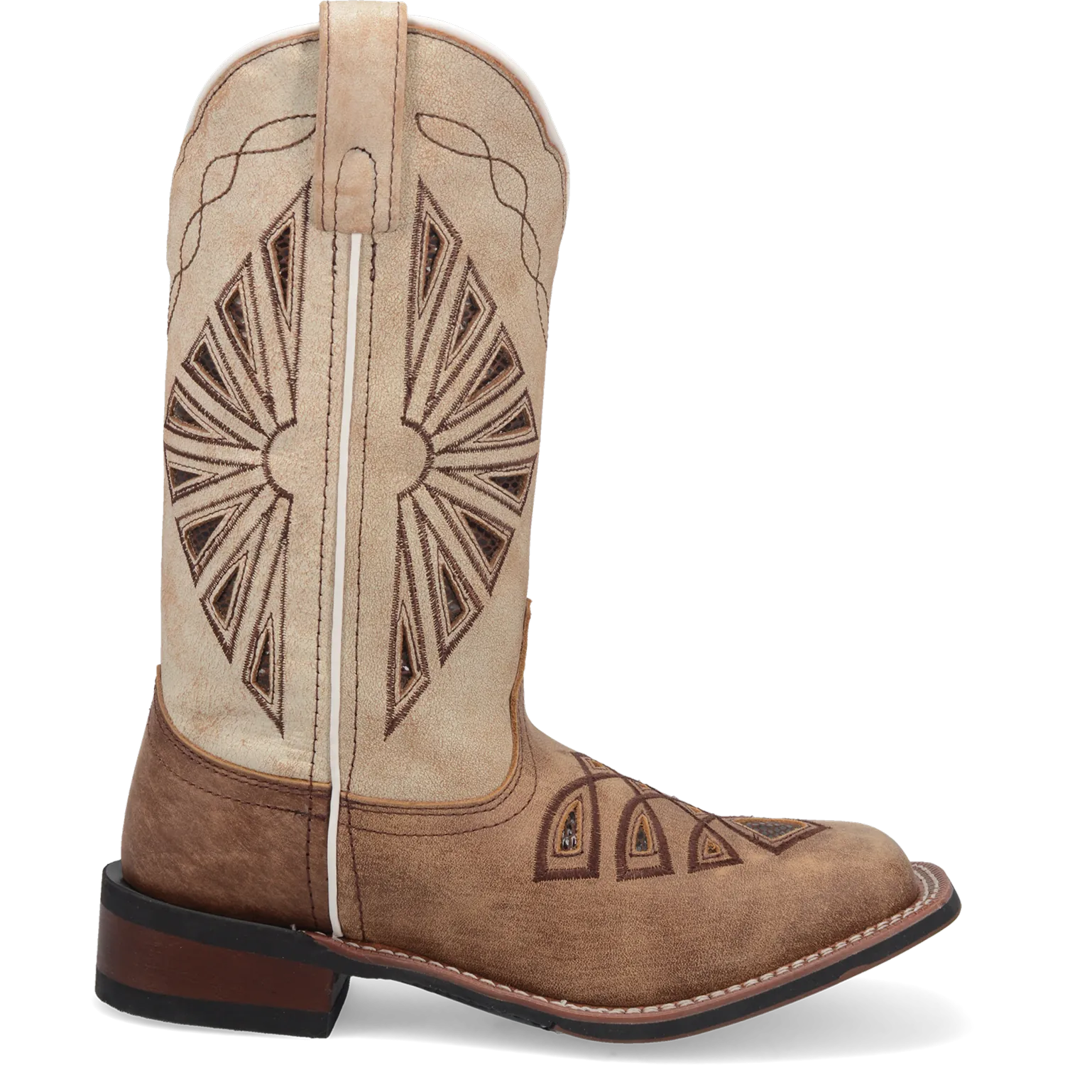 Dan Post Boots Boots Women's Kite Days Leather Wide Square Toe Boots Brown/Bone Color - Laredo Boots