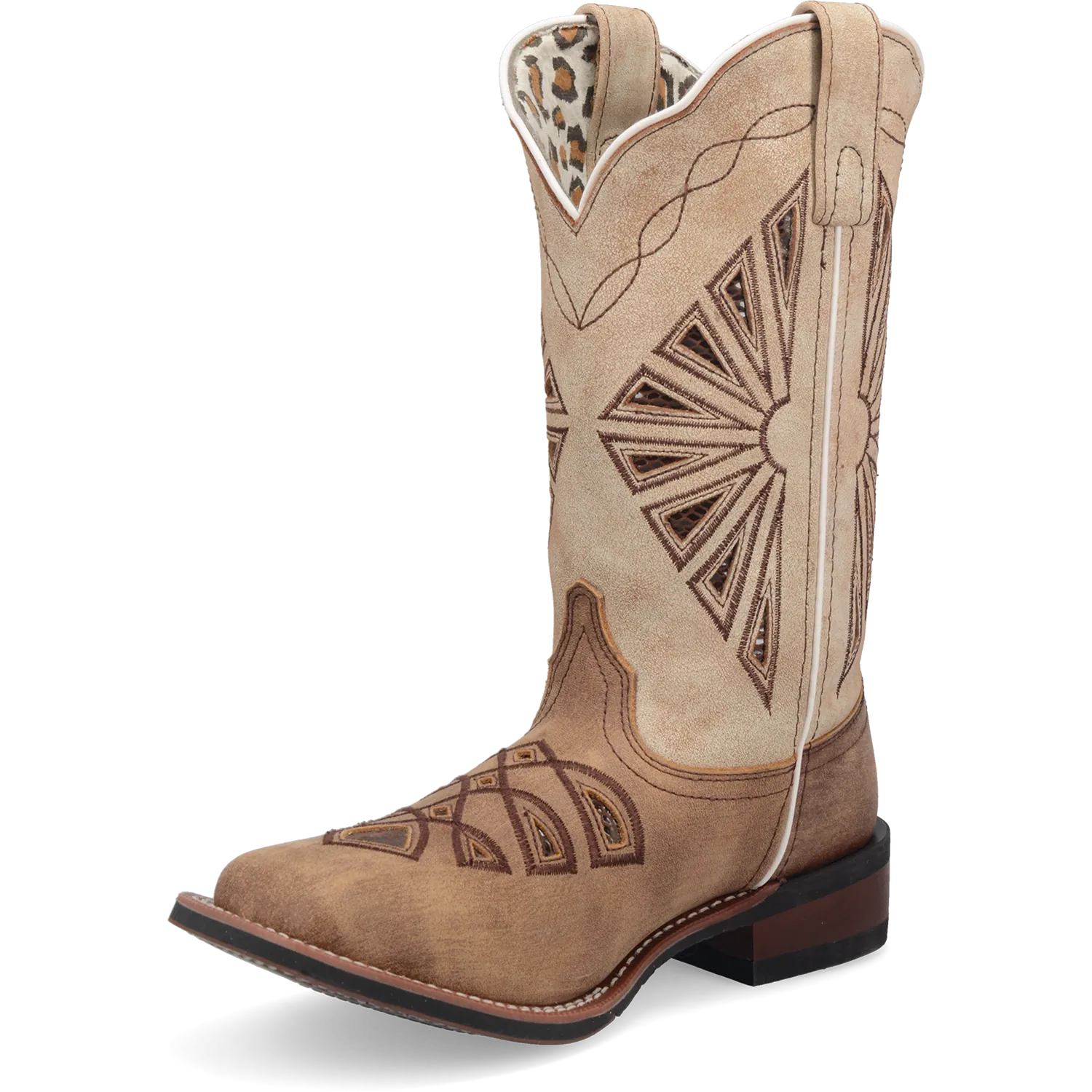 Dan Post Boots Boots Women's Kite Days Leather Wide Square Toe Boots Brown/Bone Color - Laredo Boots