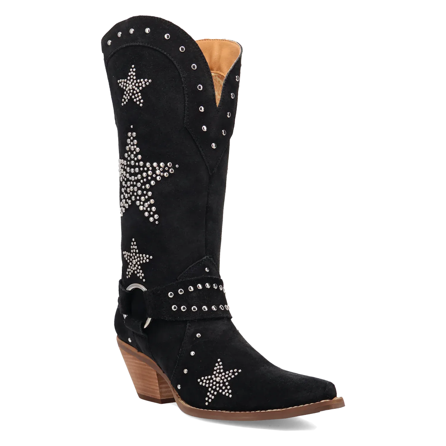 Dan Post Boots Boots Women's Lucky Stars Suede Leather Boot Black Color - Dingo