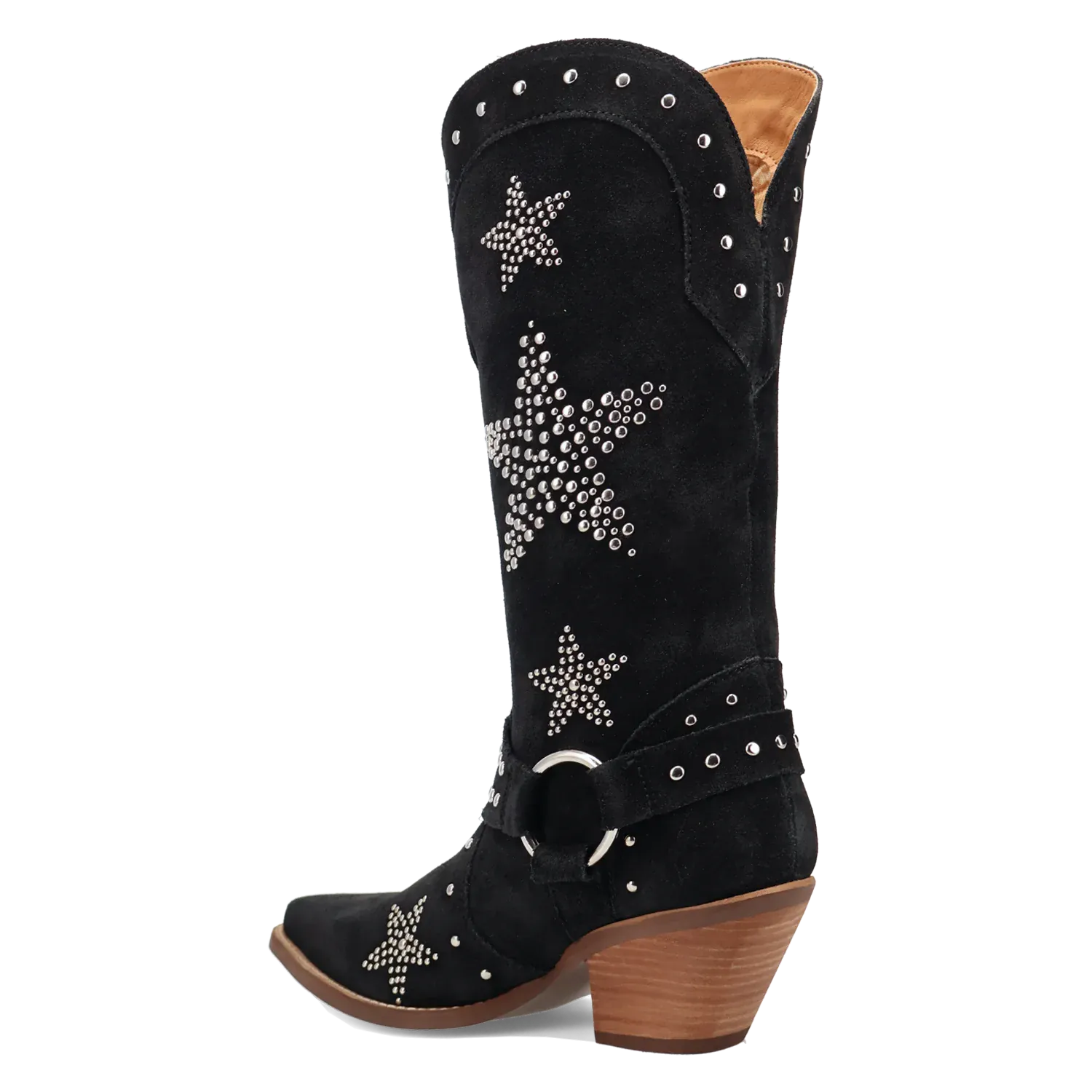 Dan Post Boots Boots Women's Lucky Stars Suede Leather Boot Black Color - Dingo