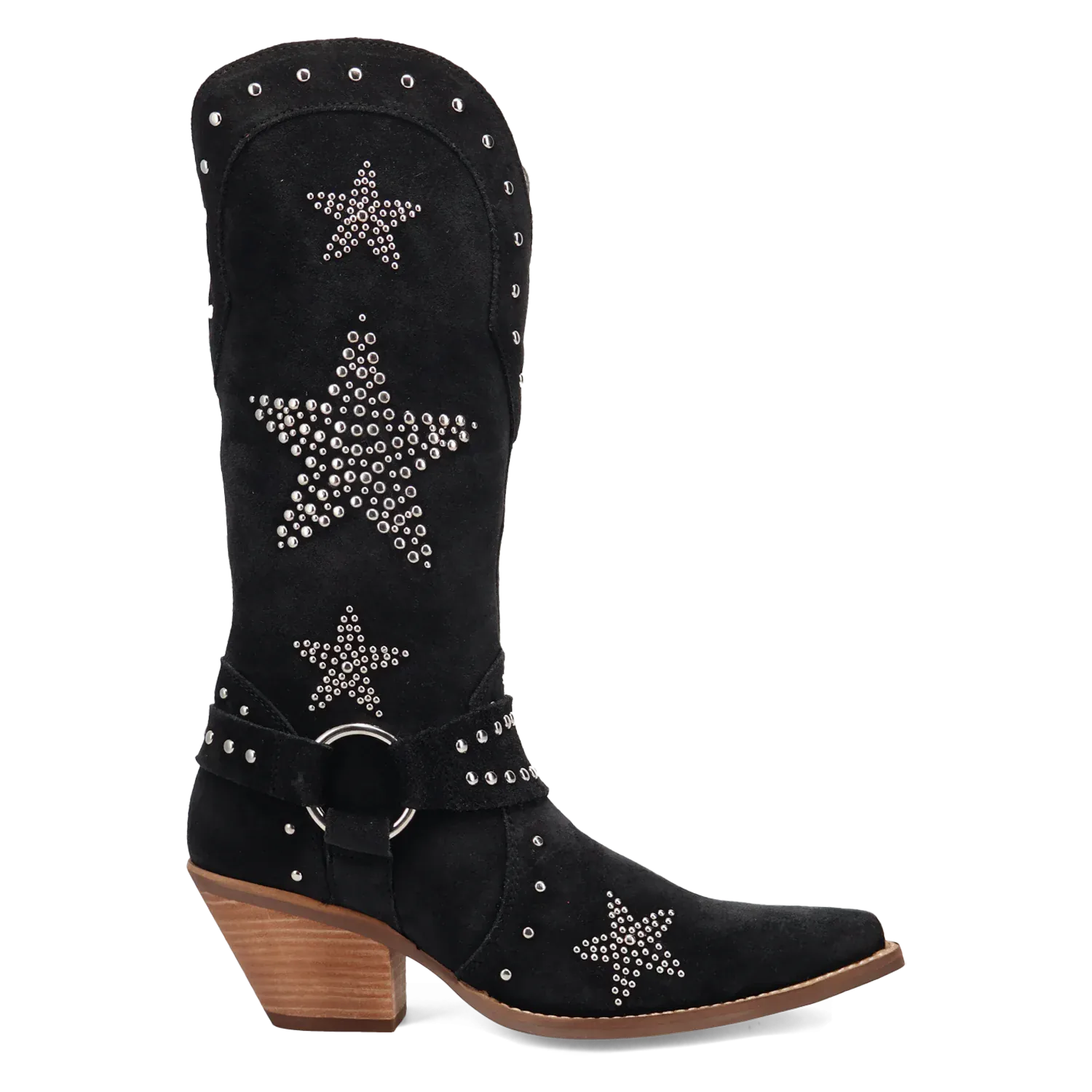 Dan Post Boots Boots Women's Lucky Stars Suede Leather Boot Black Color - Dingo