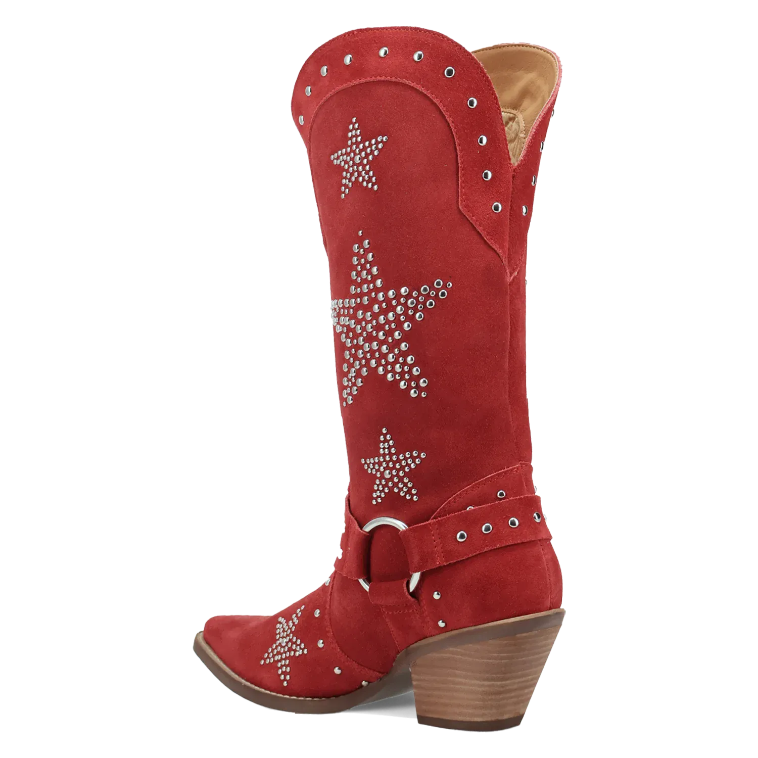 Dan Post Boots Boots Women's Lucky Stars Suede Leather Boot Red Color - Dingo