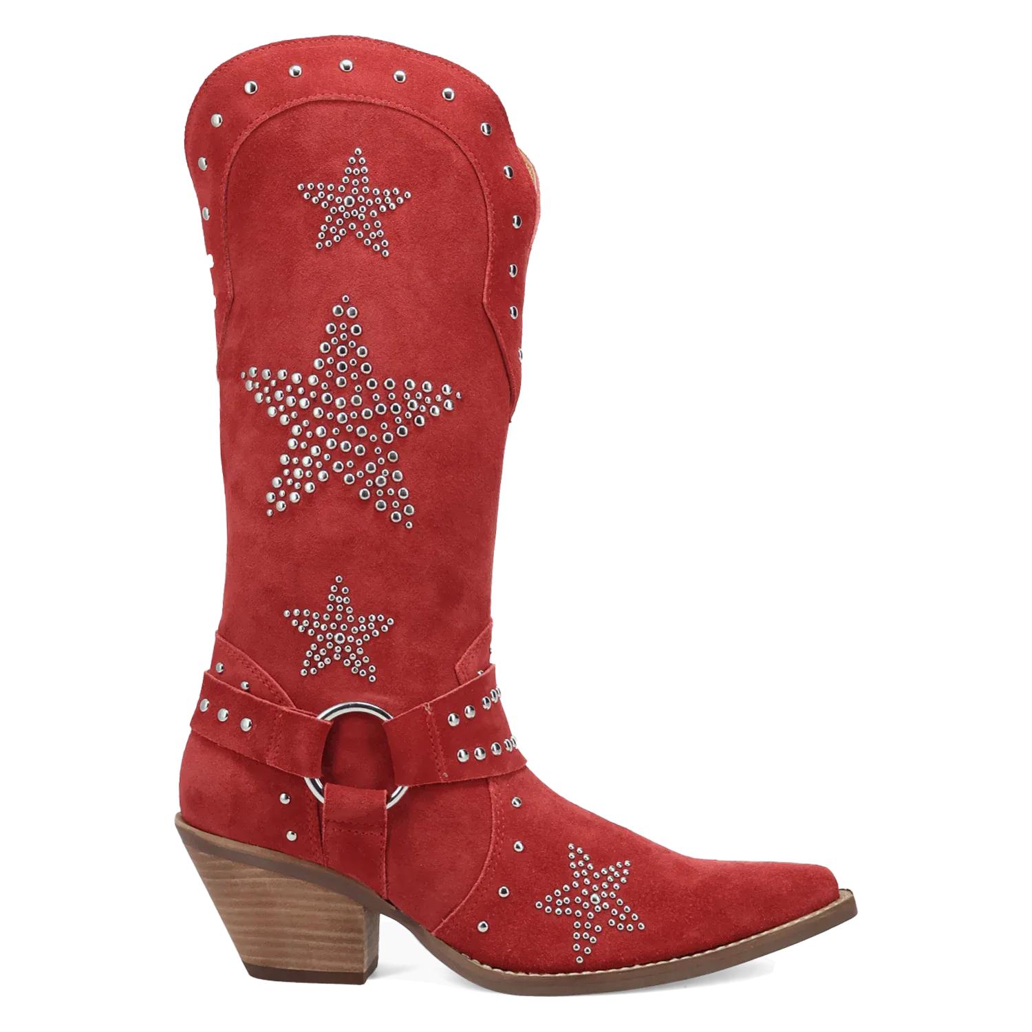 Dan Post Boots Boots Women's Lucky Stars Suede Leather Boot Red Color - Dingo