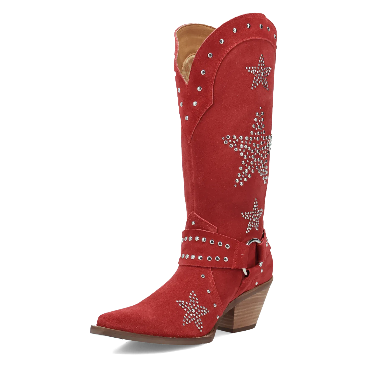 Dan Post Boots Boots Women's Lucky Stars Suede Leather Boot Red Color - Dingo
