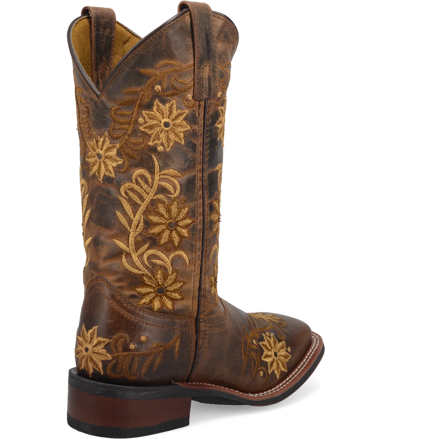 Dan Post Boots Boots Women's Secret Garden Leather Wide Square Toe Boots Brown Color - Laredo Boots